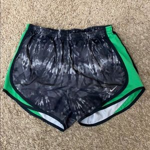 Nike dri fit lined mesh tie dye running shorts XS